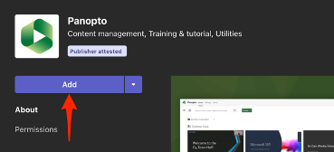 Add button for Panopto app