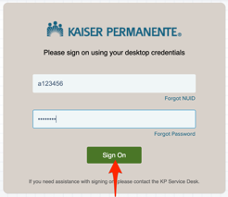 KPSOM single sign-on page