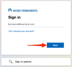 Email entry for authentication